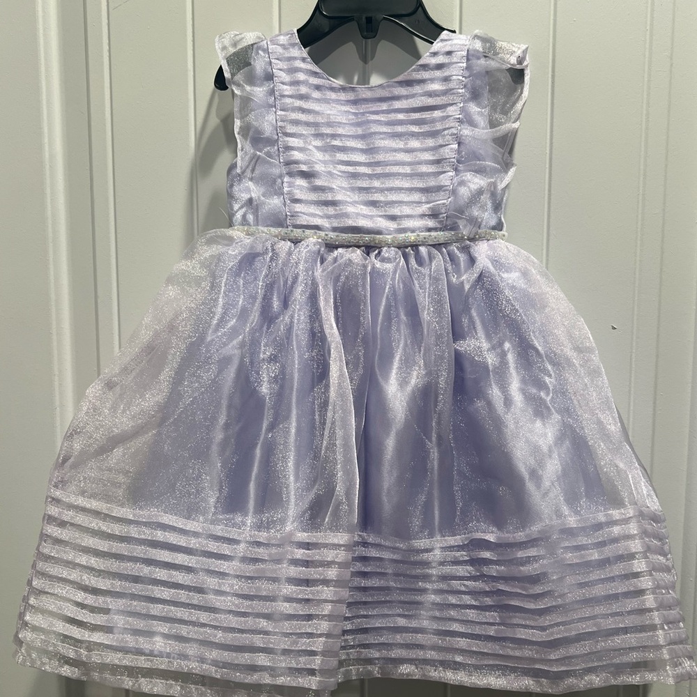 Blueberi Boulevard Lavender and White Dress